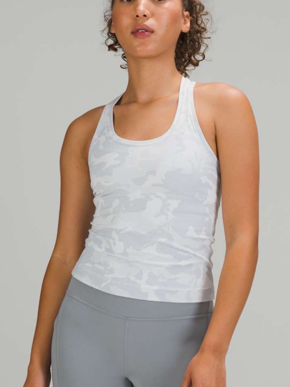 Lululemon Cool Racerback Tank Top Incognito Camo Alpine White Multi size 2